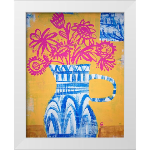 Talavera Vase 1 White Modern Wood Framed Art Print by Avila, Gabriela