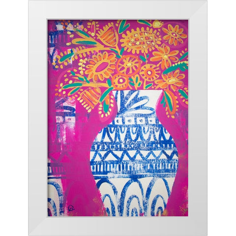 Talavera Vase 2 White Modern Wood Framed Art Print by Avila, Gabriela