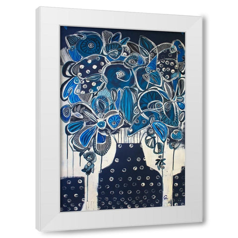 Indigo White Modern Wood Framed Art Print by Avila, Gabriela