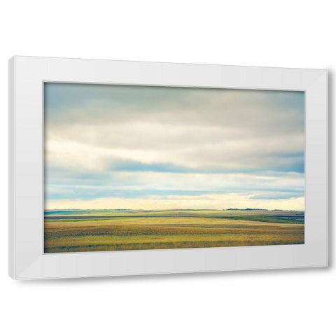 Farmland Plains White Modern Wood Framed Art Print by Annie Bailey Art