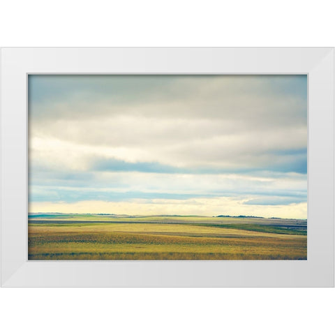 Farmland Plains White Modern Wood Framed Art Print by Annie Bailey Art