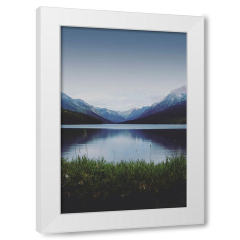 Glacier Shores White Modern Wood Framed Art Print by Annie Bailey Art