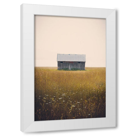 Music For Silence White Modern Wood Framed Art Print by Annie Bailey Art