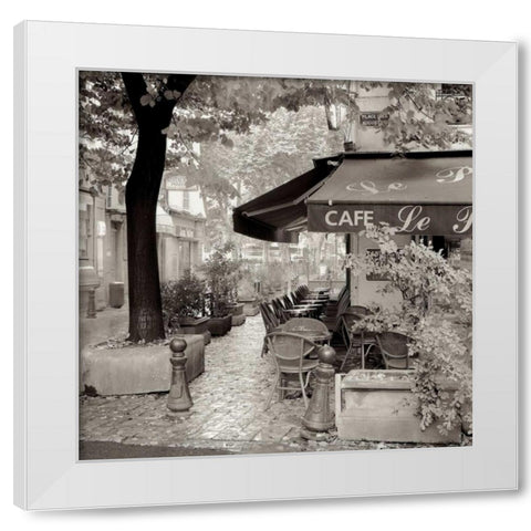 Cafe, Aix-en-Provence White Modern Wood Framed Art Print by Blaustein, Alan