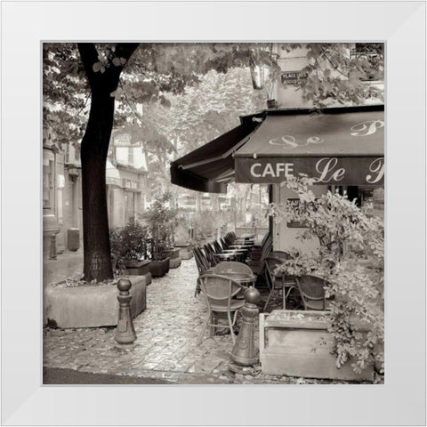 Cafe, Aix-en-Provence White Modern Wood Framed Art Print by Blaustein, Alan