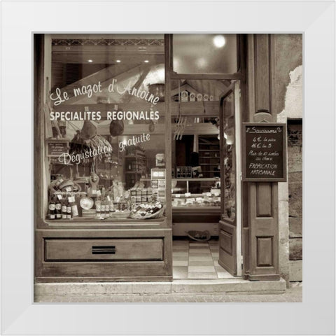 Marketplace - 1 White Modern Wood Framed Art Print by Blaustein, Alan