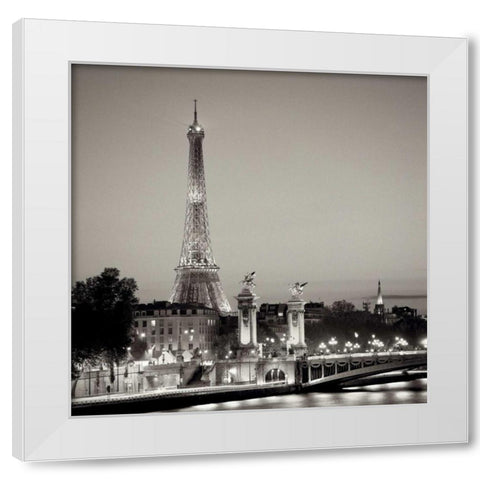 Pont Alexandre Trios White Modern Wood Framed Art Print by Blaustein, Alan