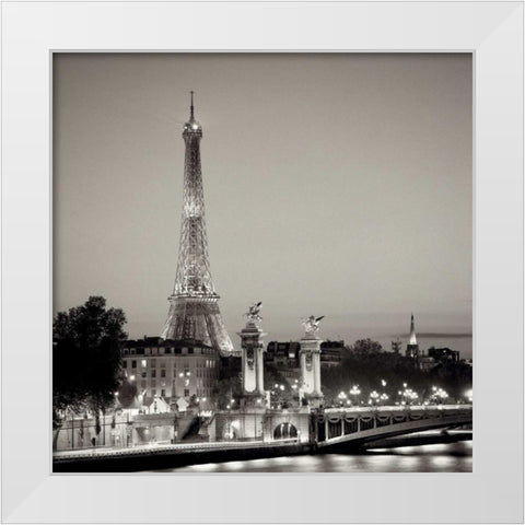 Pont Alexandre Trios White Modern Wood Framed Art Print by Blaustein, Alan