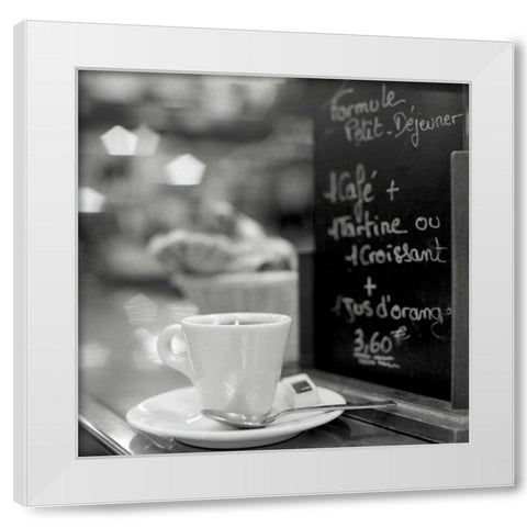 Cafe, Champs White Modern Wood Framed Art Print by Blaustein, Alan