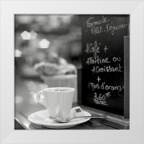 Cafe, Champs White Modern Wood Framed Art Print by Blaustein, Alan