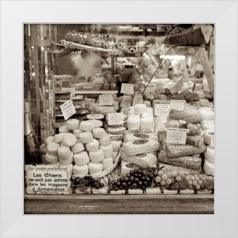 Marketplace - 9 White Modern Wood Framed Art Print by Blaustein, Alan