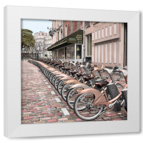 Paris City Ride #2 White Modern Wood Framed Art Print by Blaustein, Alan
