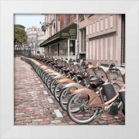 Paris City Ride #2 White Modern Wood Framed Art Print by Blaustein, Alan