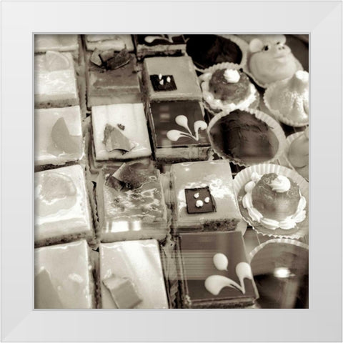 Marketplace - 7 White Modern Wood Framed Art Print by Blaustein, Alan