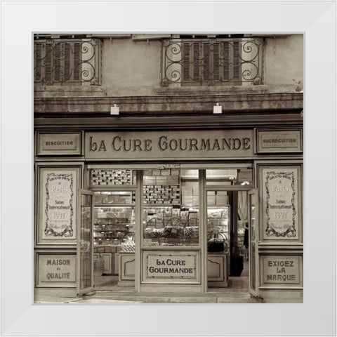 Marketplace - 40 White Modern Wood Framed Art Print by Blaustein, Alan