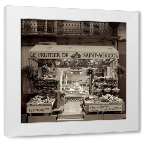 Marketplace - 2 White Modern Wood Framed Art Print by Blaustein, Alan