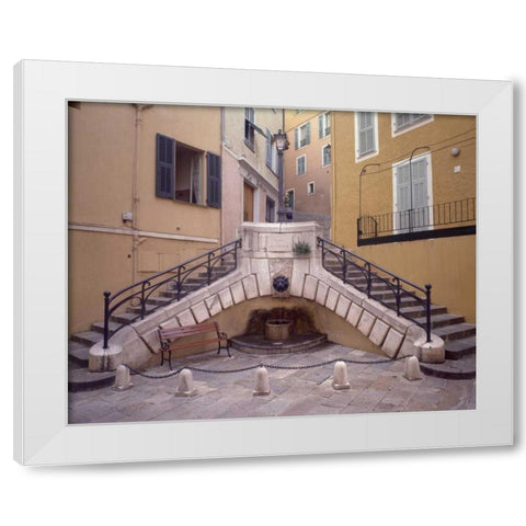 Banc de Jardin - 2 White Modern Wood Framed Art Print by Blaustein, Alan