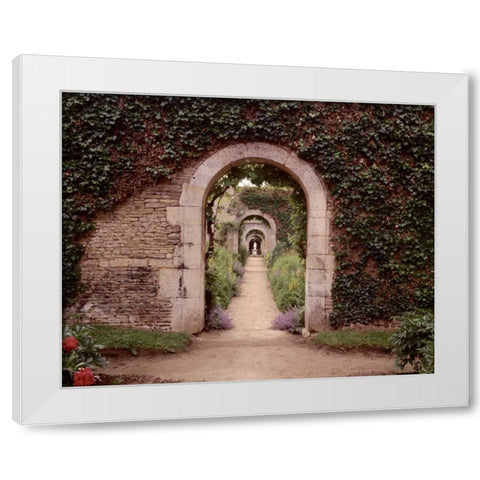 Banc de Jardin - 3 White Modern Wood Framed Art Print by Blaustein, Alan