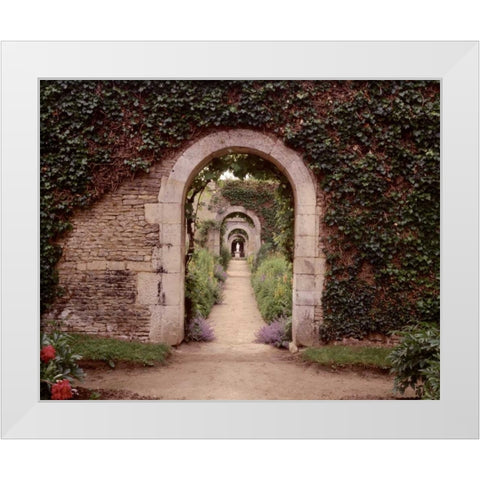 Banc de Jardin - 3 White Modern Wood Framed Art Print by Blaustein, Alan
