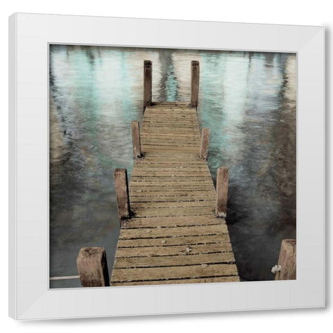 Annecy Pier White Modern Wood Framed Art Print by Blaustein, Alan