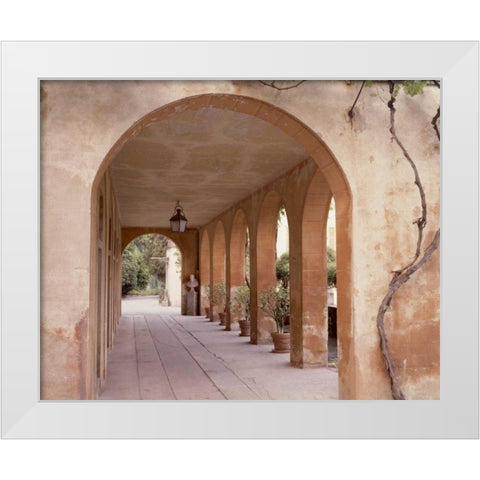 Banc de Jardin - 4 White Modern Wood Framed Art Print by Blaustein, Alan