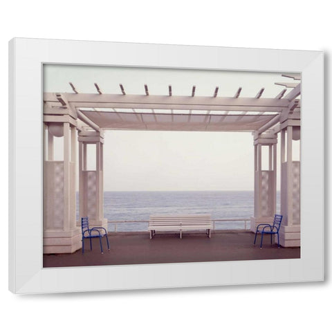 Banc de Jardin - 6 White Modern Wood Framed Art Print by Blaustein, Alan
