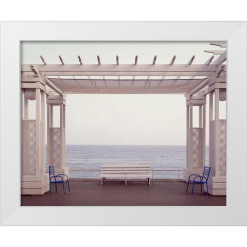 Banc de Jardin - 6 White Modern Wood Framed Art Print by Blaustein, Alan