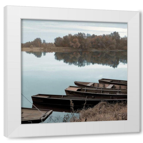 French Boats - 3 White Modern Wood Framed Art Print by Blaustein, Alan