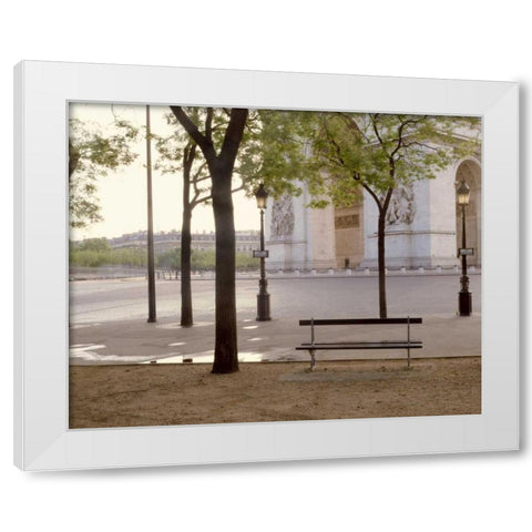 Banc de Jardin - 13 White Modern Wood Framed Art Print by Blaustein, Alan