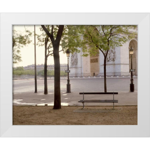 Banc de Jardin - 13 White Modern Wood Framed Art Print by Blaustein, Alan