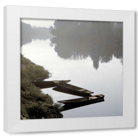 French Boats - 2 White Modern Wood Framed Art Print by Blaustein, Alan