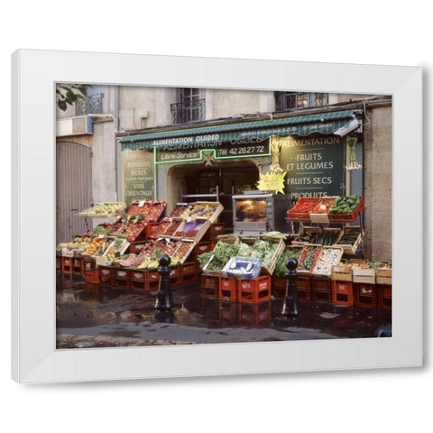 Marketplace - 42 White Modern Wood Framed Art Print by Blaustein, Alan