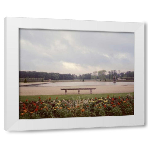 Banc de Jardin - 7 White Modern Wood Framed Art Print by Blaustein, Alan