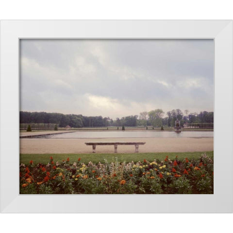 Banc de Jardin - 7 White Modern Wood Framed Art Print by Blaustein, Alan