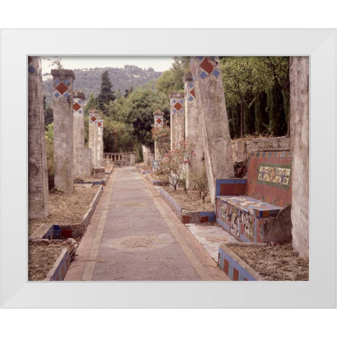 Banc de Jardin - 8 White Modern Wood Framed Art Print by Blaustein, Alan