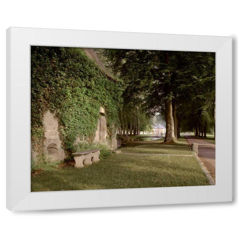 Banc de Jardin - 12 White Modern Wood Framed Art Print by Blaustein, Alan