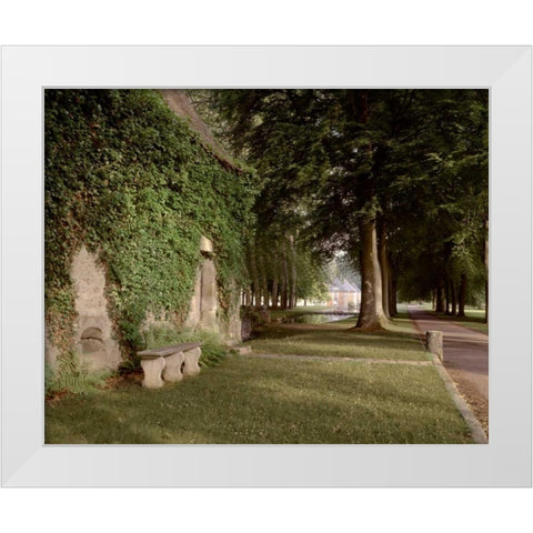 Banc de Jardin - 12 White Modern Wood Framed Art Print by Blaustein, Alan