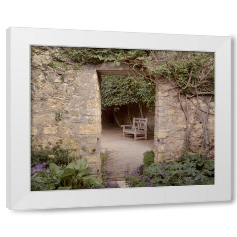 Banc de Jardin - 11 White Modern Wood Framed Art Print by Blaustein, Alan