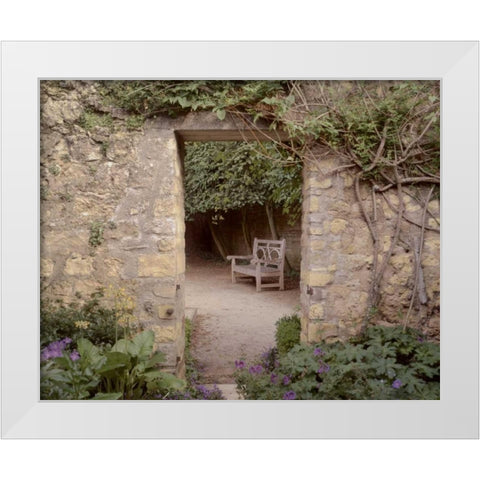 Banc de Jardin - 11 White Modern Wood Framed Art Print by Blaustein, Alan