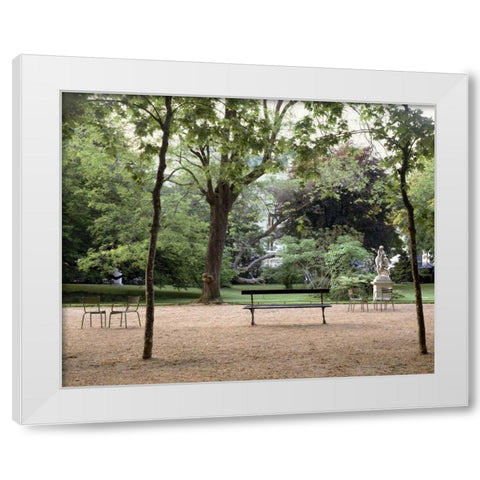 Banc de Jardin - 10 White Modern Wood Framed Art Print by Blaustein, Alan
