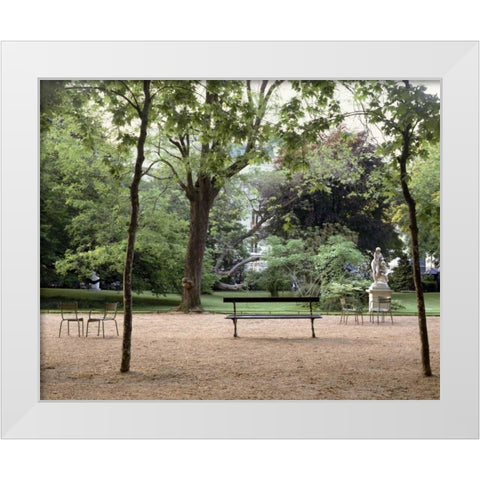 Banc de Jardin - 10 White Modern Wood Framed Art Print by Blaustein, Alan
