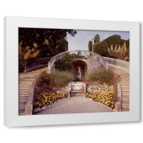 Banc de Jardin - 16 White Modern Wood Framed Art Print by Blaustein, Alan