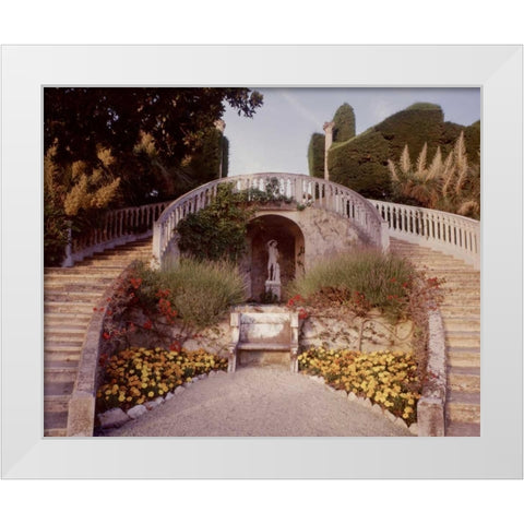 Banc de Jardin - 16 White Modern Wood Framed Art Print by Blaustein, Alan