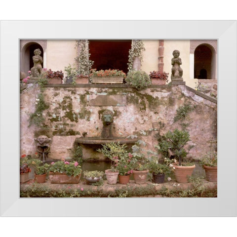 Banc de Jardin - 19 White Modern Wood Framed Art Print by Blaustein, Alan