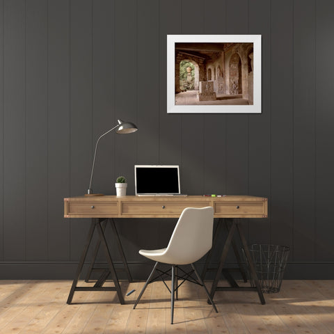 Banc de Jardin - 20 White Modern Wood Framed Art Print by Blaustein, Alan