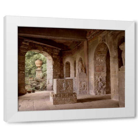 Banc de Jardin - 20 White Modern Wood Framed Art Print by Blaustein, Alan