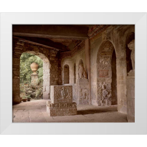 Banc de Jardin - 20 White Modern Wood Framed Art Print by Blaustein, Alan