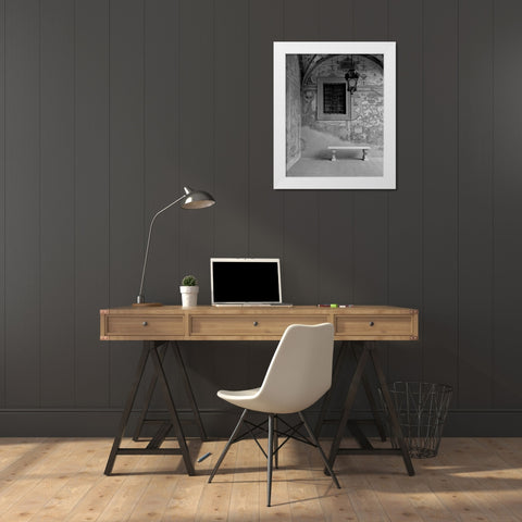 Banc de Jardin - 22A White Modern Wood Framed Art Print by Blaustein, Alan