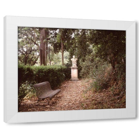 Banc de Jardin - 23 White Modern Wood Framed Art Print by Blaustein, Alan