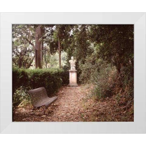 Banc de Jardin - 23 White Modern Wood Framed Art Print by Blaustein, Alan